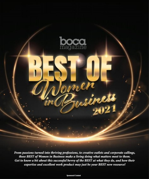 Best of Women in Business award received by luxury interior designer Anita Imbesi in South Florida